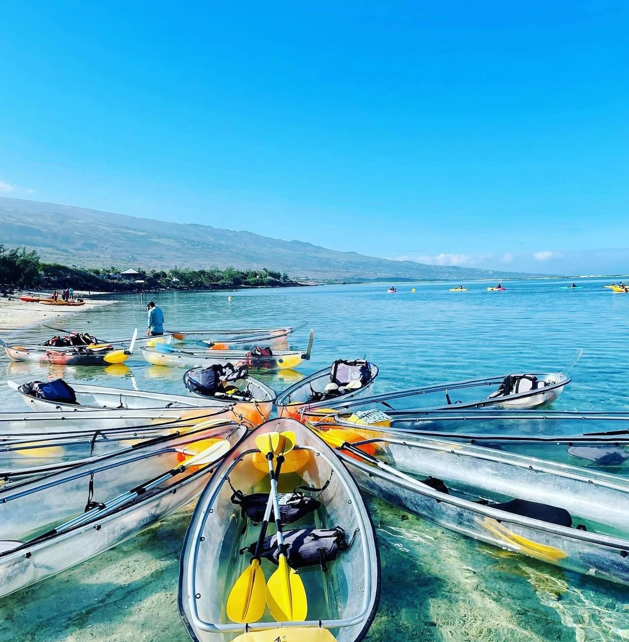 Sorties paddle, kayaks transparent